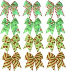 12 Pcs Red Green Christmas Wreaths Bows 6 Inch Large For Tree Gift Wrapping