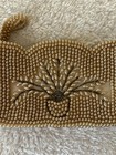 Vintage Beaded Pearl Purse Evening Ivory Gold Handbag Hand Made Japan 50s 60s