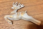 Vintage Set Of 10 White And Gold Reindeer Christmas Figures