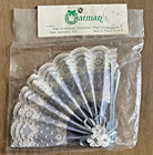 Vintage Victorian Blue Lace Pleated Fan Christmas Ornament New