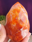 Natural Healing Red Agate Flame Carving Carnelian Tower Reiki Crystal Deco