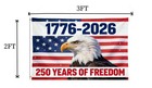 America 1776-2026 Freedom Anniversary Flag 2x3 Ft  American Birthday Independ   
