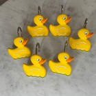 Duck Shower Curtain Hooks Bathroom Decor Cute Yellow Ducks Set Of 6 Silicone