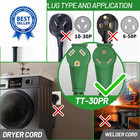 Powgrn Nema Tt-30p To Tt-30r 75 Ft 30 Amp Rv Extension Cord 75 Ft  Green 