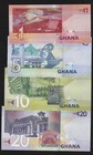          Ghana   Set  1 5 10 20  Cedis 2022 Set Unc   Banknotes Lot