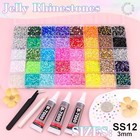 40000pcs 40 Colors Jelly Rhinestones Ultra Large Pack   3pcs Glue Jelly Ab 3mm