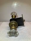 Antique Brass   Glass 12   8 Point Crystal Door Knob   Mortise Set Russwin