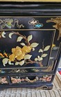 Vintage Chinese Black Laquered Cabinet With Lock