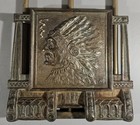 Vintage Cast Iron Native American Indian Chief Book Rack By H  L  Judd  9819