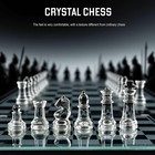 Classic Glass Chess Board Set Clear   Frosted Pieces Game Gift Boxed 10  Large