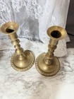 Brass Candlestick Candle Holders Pair Of 2  7    Vintage  3408 