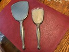 Vintage 1960s 2 Pc Vanity Dresser Set Mirror Brush Comb Goldtone  Selling As-is