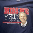 George W Bush Miss Me Yet T Shirt Mens L Blue President Political Gop