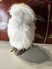 White Snowy Owl Halloween Or Winter Decor 10  Figure Faux Fur feathers Realistic