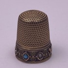 Antique Collectible 14 Kt Gold Thimble 5 97g With Stones Engraved Size 8  read 