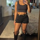 American Eagle Black Denim Shorts Size 8 Next Level Stretch
