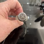 Bayer Aspirin Bottle Glass Embossed Sides Brown Metal Screw On Lid 3 