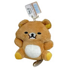 2 X New Rilakkuma Khaki Brown Bear Furry Small Plush Key Ring Bag Decor Relaxing