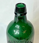 1870 s Congress   Empire Spring Water Bottle Emerald Green Glass Mineral Finish