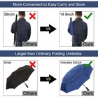 Large Golf Umbrella 62 Inch Double Canopy Reflective Strips Auto Open close Blue