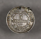 1889 Costa Rica Silver 5 Centavos -mount Removed-