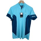 Nwt Ariat Tek Womens Xl Blue Cambria Jersey 1 4 Zip Baselayer Shirt