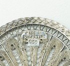 Vintage 950 Sterling Silver  Filigree Brooch 1 75  Palestine 7 69 Grams