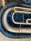 Holton Silver Baritone Horn With Case And Mouthpiece  Made In Usa