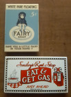 Lot 4 Vtg Metal Enamel Advertising Sign Magnets Magnet Fairy Soap Eat Get Gas
