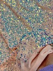 Blush Sequin Stretch Velvet Fabric Sparkly Spandex Costumes Dancewear