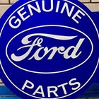 Ford Genuine Parts Large Flange Metal Tin Sign Vintage Garage Man Cave
