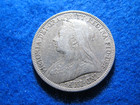 1901 Great Britain Silver Two Shillings - Fine  - Last Year Of Type - Cleaned