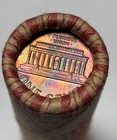 1969-s Roll Uncirculated Lincoln Memorial Cent  Put Away From Bank Bag toned End