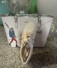 Michael Kors Jet Set Medium Carryall Tote White Mk Logo Bag   Matching Shoes 9 5