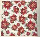 Two Single Cocktail Napkins For Decoupage Winter Christmas Floral Poinsettia