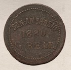 El Salvador Usulutan 1880 Condecona San Ambrosio 1 2 Real R-usu-35 U-s15 2 Rare 