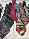 Lot Of 13 Vintage Mens 100  Silk Neckties Designer Brand Assorted Lot Silk Craft