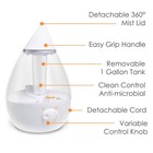 Crane Drop Ultrasonic Cool Mist Humidifier - Blue white - 1gal  Portable Quiet