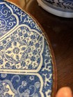 Vintage Japanese Igezara Blue White Brown Pie Crust Edge 10  Plate