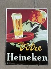 Vintage Set 3 Heineken Beer Bier Aluminum Advertising Signs Germany Drink As-is