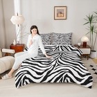  Zebra Skin Comforter Set Size africa Wildlife Design Queen White Black