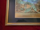 Vintage Framedgold Foil Blaeu Wall Map Old   New World 30  X 24 