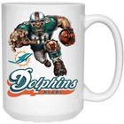 Miami Dolphins Logo Player Mascot White 15 Oz Ceramic Coffee Mug Cup