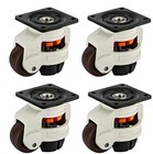 4 Pack Leveling Machine Casters With Nylon Wheel And Rubber Foot- Loading
