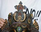 11 2  Antique Tibet Bronze Painting Ganesh Lord Ganesha Elephant God Buddha Head