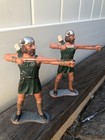 Viking Warriors Louis Marx Vintage Rare  1963  - 14 Cm Tall -   as Is   Set Of 2
