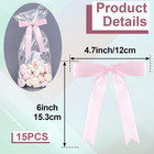 Twist Tie Bows  Pink Ribbon Bowknot  Soft Premade Satin Bow Decoration Crafts Fo