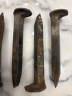 Railroad Spike Vintage Lot Of 7 Blacksmith Train Track Rusted Iron Nail