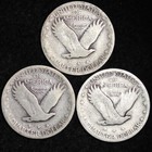 1928-pds  3 Pc Set  Standing Liberty Quarter Silver Good   Vg Full Date Free P h