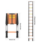 12 5ft Telescoping Extension Ladder 330lbs Capacity Multi-purpose Collapsible